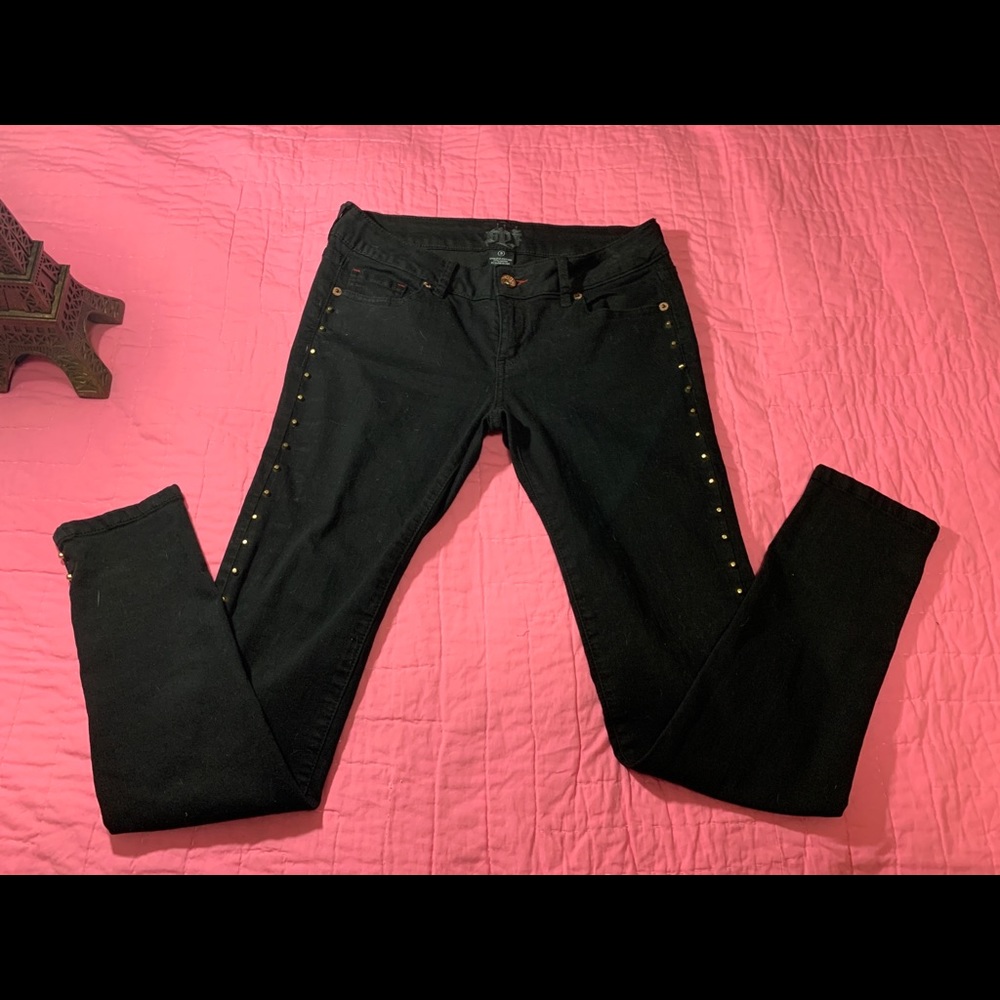 Black Stud Hardware Jeans